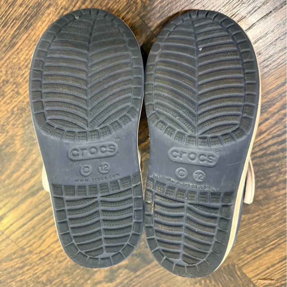 CROCS Kids Navy and Cream Sandals